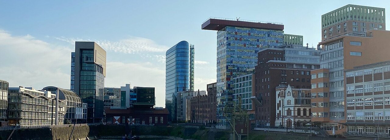 Blick auf den Medienhafen in Düsseldorf (Foto: Marie Förder)